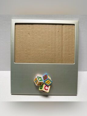 VTG Rare 90s Baby Musical Silver Picture Frame-Spinning ABC Blocks-Twinkle Star